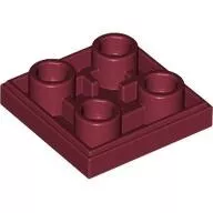 11203c59 - LEGO sötétpiros inverz csempe 2 x 2 méretű