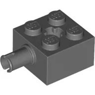 6232c85 - LEGO sötétszürke kocka 2 x 2 méretű pin csatlakozóval és tengely foglalattal