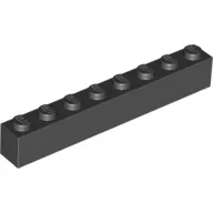 3008c11 - LEGO fekete kocka 1 x 8 méretű