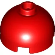 553cc5 - LEGO piros kocka, kerek 2 x 2 méretű kupola alján tengely foglalattal