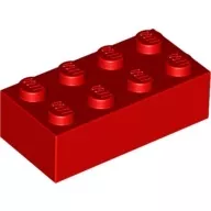 3001c5 - LEGO piros kocka 2 x 4 méretű