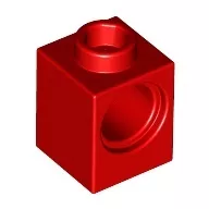 6541c5 - LEGO technic piros kocka 1 x 1 méretű, lyukkal
