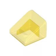 54200c19 - LEGO átlátszó sárga lap 1 x 1 x 2/3 méretű, lejtő