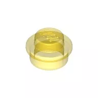 4073c19 - LEGO átlátszó sárga lap 1 x 1 méretű kör alakú