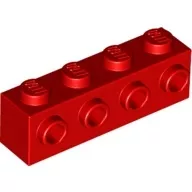 30414c5 - LEGO piros kocka 1 x 4 méretű oldalán 4 bütyökkel