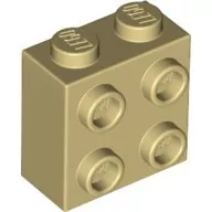 22885c2 - LEGO világos krémszínű (tan) kocka 1 x 2 x 1 2/3 méretű oldalán 4 bütyökkel