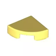 25269c103 - LEGO élénk világos sárga csempe 1 x 1 méretű, negyed kör
