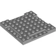 2628c86 - LEGO világosszürke kocka 8 x 8 x 2/3 méretű 1x4-es bemélyedéssel