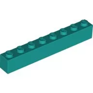 3008c39 - LEGO sötét türkiz kocka 1 x 8 méretű
