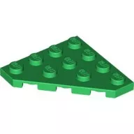 30503c6 - LEGO zöld lap 4 x 4 méretű levágott sarokkal
