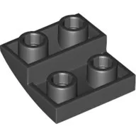32803c11 - LEGO fekete lejtő 2 x 2 méretű, íves, inverz
