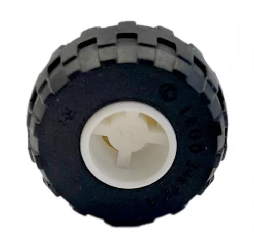 6014bc04c1 - LEGO fehér kerék 11mm átm. x 12mm, fekete 24 x 12 R abronccsal