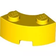 85080c3 - LEGO sárga kocka 2 x 2 méretű, íves sarok megerősített alj (macaroni)