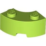 85080c34 - LEGO lime kocka 2 x 2 méretű, íves sarok megerősített alj (macaroni)