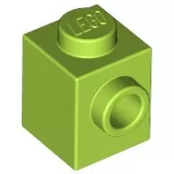 87087c34 - LEGO lime kocka 1 x 1 méretű oldalán 1 bütyökkel