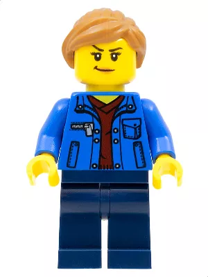 cty1322 - LEGO minifigura nő, kék nadrágban, kék felsőben
