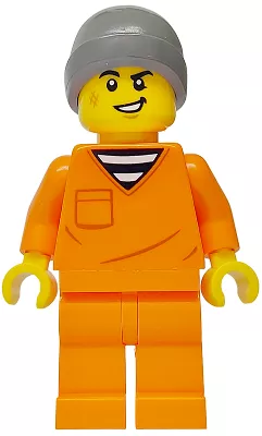 cty1699 - LEGO minifigura rab, narancssárga ruhában