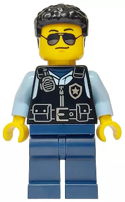 cty1751 - LEGO minifigura Rendőr férfi, napszemüvegben