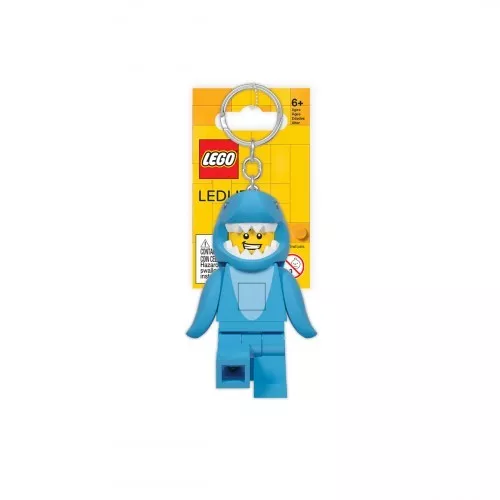 LGL-KE155 - LEGO Minifigurák Cápajelmezes fiú világító kulcstartó