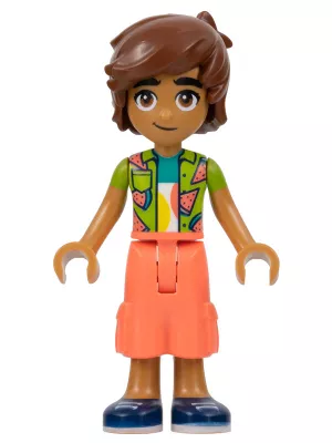 frnd579 - LEGO Friends Leo minifigura, dinnyés ingben