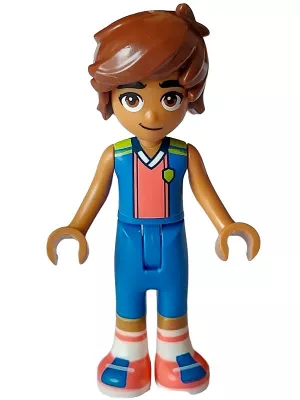 frnd638 - LEGO Friends Leo minifigura kék ruhában