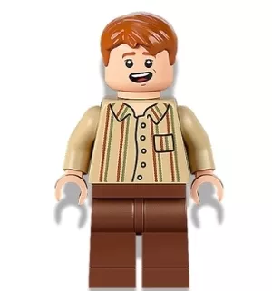 hp342- LEGO Harry Potter minifigura - Fred Weasley, csíkos ing