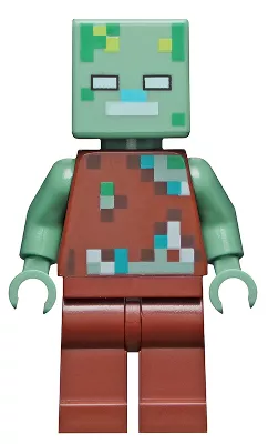 min088 - LEGO Minecraft Vízbefúlt Zombie minifigura (Drowned)