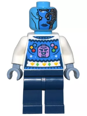 sh835 - LEGO Superheroes Nebula minifigura, karácsonyi pulcsiban