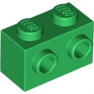 11211c6 - LEGO zöld kocka 2 x 1 méretű oldalán 2 bütyökkel