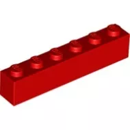 3009c5 - LEGO piros kocka 1 x 6 méretű