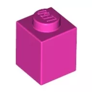3005c47 - LEGO sötét rózsaszín kocka 1 x 1 méretű