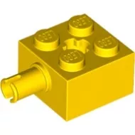 6232c3 - LEGO sárga kocka 2 x 2 méretű pin csatlakozóval és tengely foglalattal