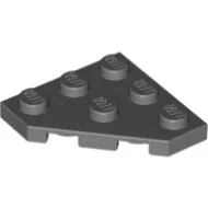 2450c85 - LEGO sötétszürke lap 3 x 3 méretű, sarkán lecsapott