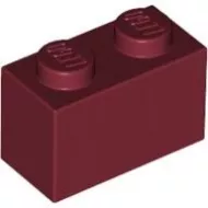3004c59 - LEGO sötétpiros kocka 1 x 2 méretű