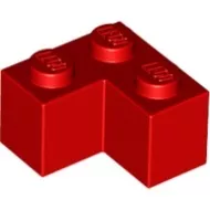 2357c5 - LEGO piros kocka 2 x 2 méretű, sarok