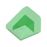 54200c20 - LEGO átlátszó zöld lap 1 x 1 x 2/3 méretű, lejtő