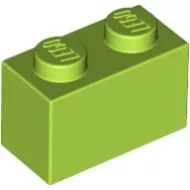 3004c34 - LEGO lime zöld kocka 1 x 2 méretű