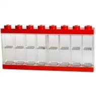 40660001 - LEGO piros minifigura kiállító, tároló doboz 16 minifigurához