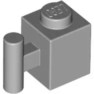 2921c86 - LEGO világosszürke kocka 1 x 1 méretű, fogantyúval