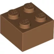 3003c150 - LEGO közepesen sötét bőrszínű kocka 2 x 2 méretű