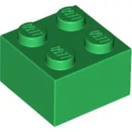 3003c6 - LEGO zöld kocka 2 x 2 méretű