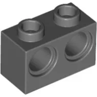 32000c85 - LEGO sötétszürke technic kocka 1 x 2 méretű 2 lyukkal