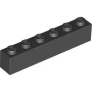 3009c11 - LEGO fekete kocka 1 x 6 méretű