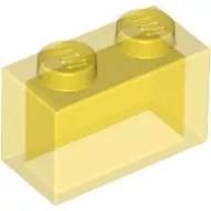 3065c19 - LEGO átlátszó sárga kocka 1 x 2 méretű