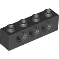 3701c11 - LEGO fekete technic kocka 1 x 4 méretű