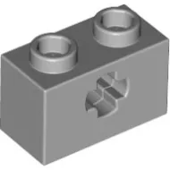 32064c86 - LEGO világos szürke technic kocka 1 x 2 méretű, X-lyukkal