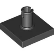 2460c11 - LEGO fekete csempe 2 x 2 méretű, pin csatlakozóval
