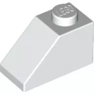 3040c1 - LEGO fehér kocka 45° elem 1x2 méretű