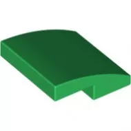 15068c6 - LEGO zöld lejtő 2 x 2 méretű, íves, sima