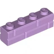 15533c154 - LEGO levendula kocka 1 x 4 méretű téglafal mintával